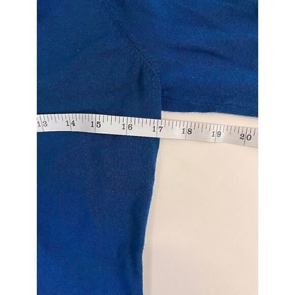 Dressbarn Womens Long Sleeve Front Ruffle Cardigan Sweater Blue Sz M - Picture 4 of 7